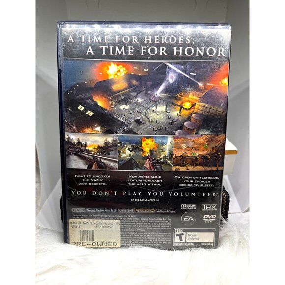 PS 2 Medal of Honor European Game Assault Teen Preowned Case & Manual Included - Picture 2 of 3